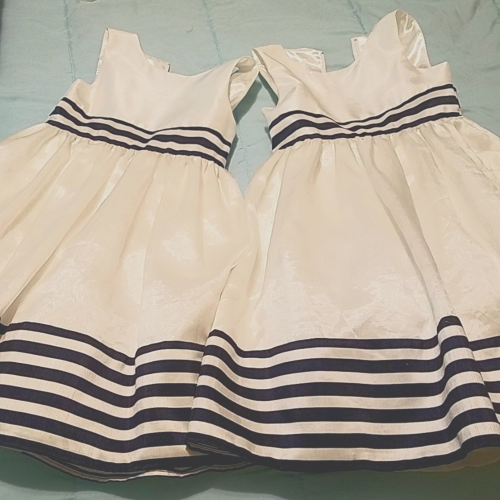 2 blue and white girls dresses size 6 and 6x